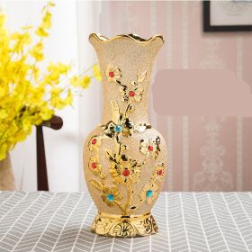 Ceramic Vase Electroplating Gold European Style Home Living Room Decoration (Color: 6Tyle)