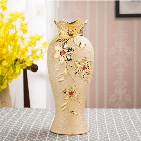 Ceramic Vase Electroplating Gold European Style Home Living Room Decoration (Color: 5Style)