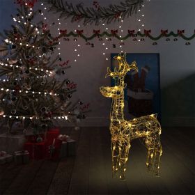 Reindeer Christmas Decoration 90 LEDs 23.6"x6.3"x39.4" Acrylic (Color: White)
