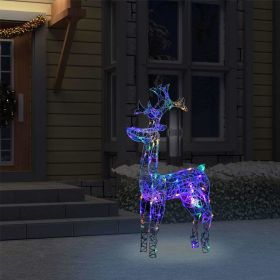 Reindeer Christmas Decoration 90 LEDs 23.6"x6.3"x39.4" Acrylic (Color: Colourful)
