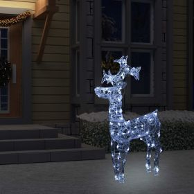 Reindeer Christmas Decoration 90 LEDs 23.6"x6.3"x39.4" Acrylic (Color: Cold White)