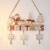 Christmas Santa Claus Door Wooden Hanging Pendant Merry Christmas Decoration For Home 2021 Xmas Navidad Noel Gifts New Year 2022