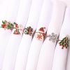 Metal Christmas Tree Napkin Rings Bow Flower Wreath Mouth Ring Wedding Banquet Hotel Table Supplies