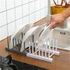 Kitchen Gadgets Multi-function Kitchen Dish Pot Lid Drain Rack Storage Rack