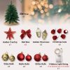 Exquisite Christmas Tree with LED Lights, 20 Inches TableTop Mini Small Xmas Trees for Office, Home, Restaurant, Flocked Artificial Arbol de Navidad w