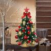Exquisite Christmas Tree with LED Lights, 20 Inches TableTop Mini Small Xmas Trees for Office, Home, Restaurant, Flocked Artificial Arbol de Navidad w