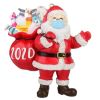 2020 Christmas Ornament Santa Wearing A Face Mask Decorate Christmas Tree Home Decoration Cartoon