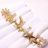 Metal Christmas Tree Napkin Rings Bow Flower Wreath Mouth Ring Wedding Banquet Hotel Table Supplies