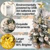 Exquisite Christmas Tree with LED Lights, 20 Inches TableTop Mini Small Xmas Trees for Office, Home, Restaurant, Flocked Artificial Arbol de Navidad w
