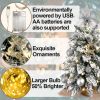 Exquisite Christmas Tree with LED Lights, 20 Inches TableTop Mini Small Xmas Trees for Office, Home, Restaurant, Flocked Artificial Arbol de Navidad w