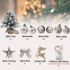 Exquisite Christmas Tree with LED Lights, 20 Inches TableTop Mini Small Xmas Trees for Office, Home, Restaurant, Flocked Artificial Arbol de Navidad w